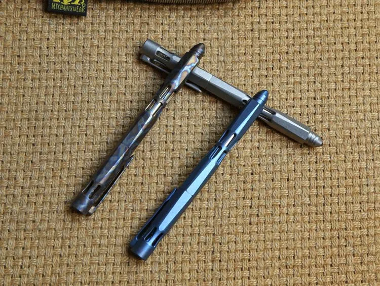 Два солнцезащитных титановых буровых стержня, тактическая анодная ручка, для кемпинга, охоты, на открытом воздухе, для выживания, практичные, для повседневного использования, многофункциональные ручки для письма, инструменты