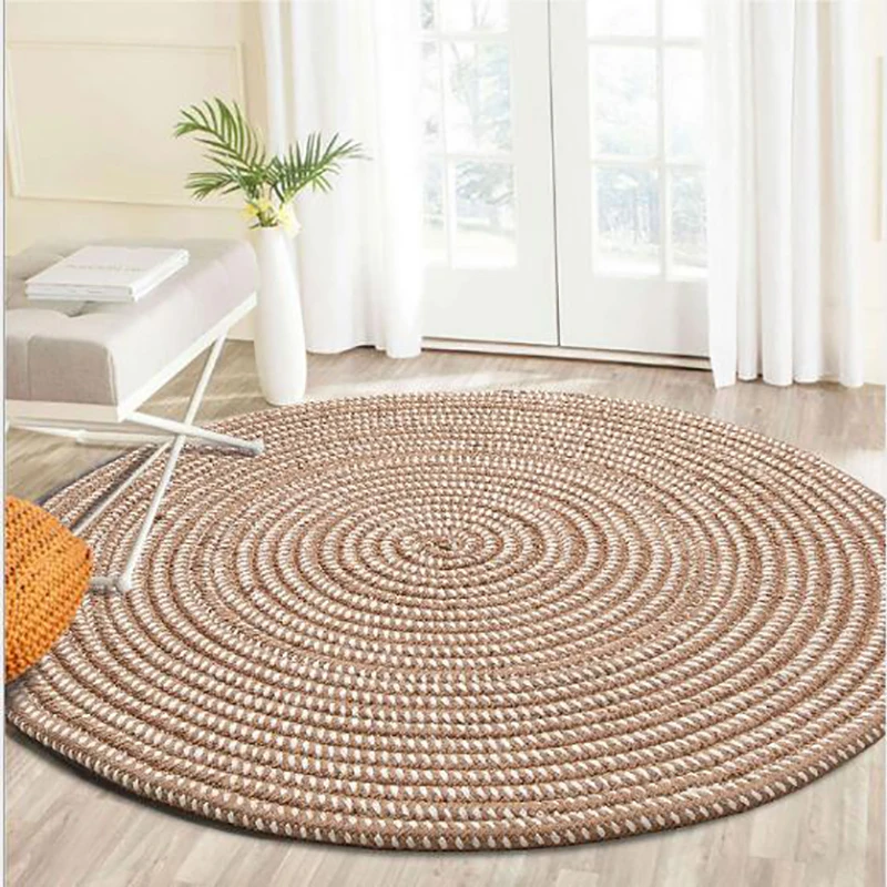 Hand Woven Thicken Round Rugs Soft Cozy Non slip Washable Durable