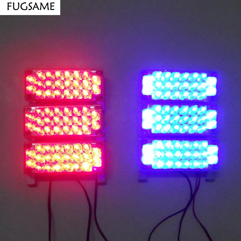 

FUGSAME FREE SHIPPING 6*22 LED Fire Emergency Strobe Warning Lights AMBER WHITE 3 FLASHING MODE