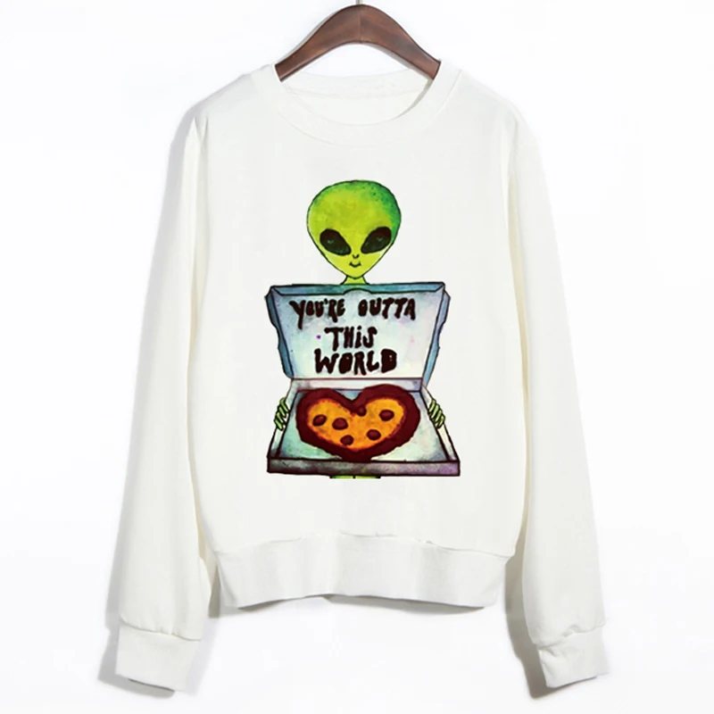 

2016 Hot Women Casual Aliens Sweatshirts Harajuku ET Hoodies Bts Long Sleeve moletom Pullovers WMH63