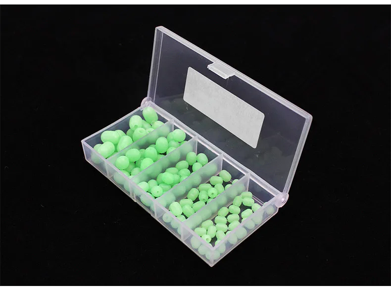 100pcsBox Multiple Sizes Glow in the Dark Fishing Beads Anti-collision Green Bead Fishing Accessories (4)
