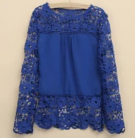 

2015 Fashion Women Summer Plus Size Loose Chiffon Blouse shirts Retro pattern flower print Casual tops free shipping