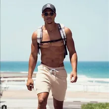 Лето бренд Для мужчин s джоггеры спортивные тонкие шорты мужские черные короткие штаны мужские Фитнес тренажерные залы шорты для тренировки