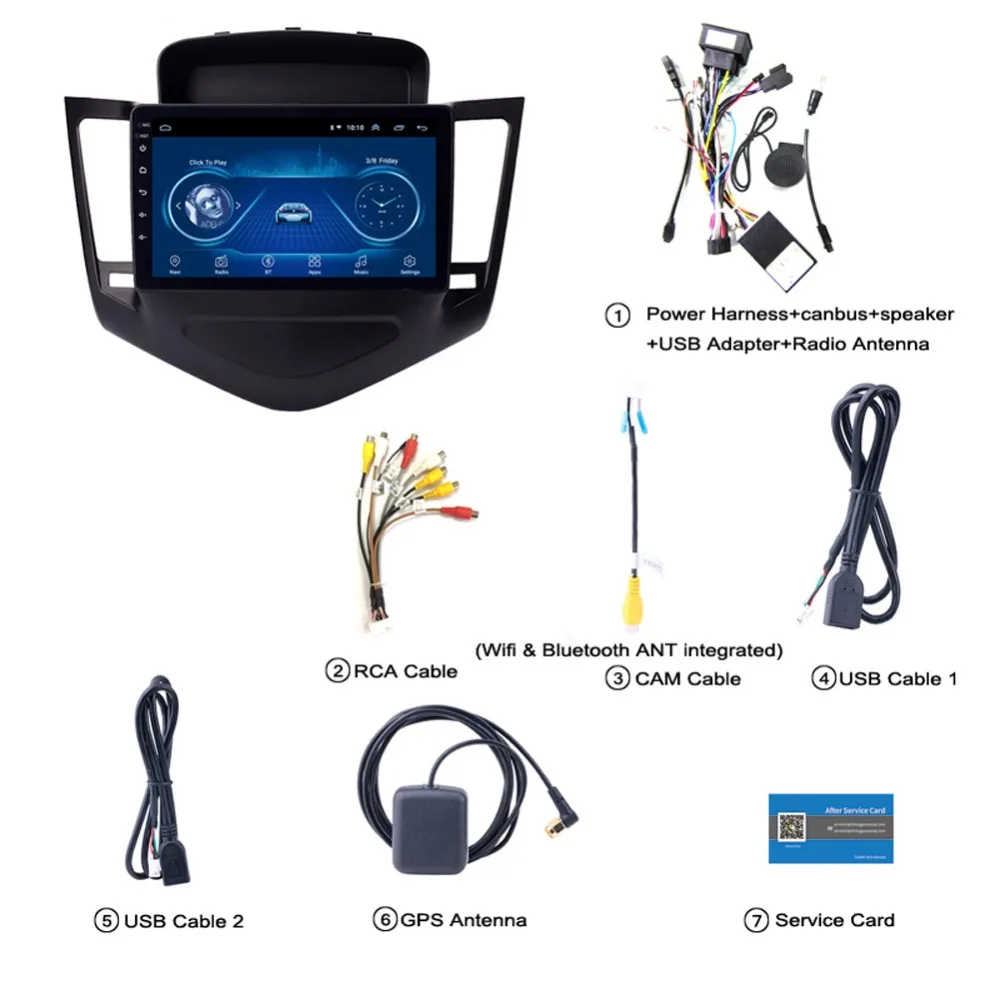 Discount Super Slim Touch Screen Android 8.1 radio GPS Navigation for Chevrolet CRUZE 09-14 headunit tablets Stereo Multimedia Bluetooth 1