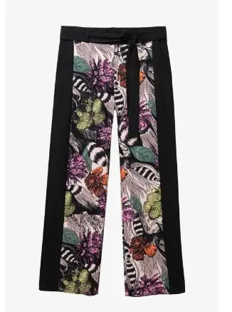 

2019 new Spanish Deg color matching temperament conjoined wide-legged pants