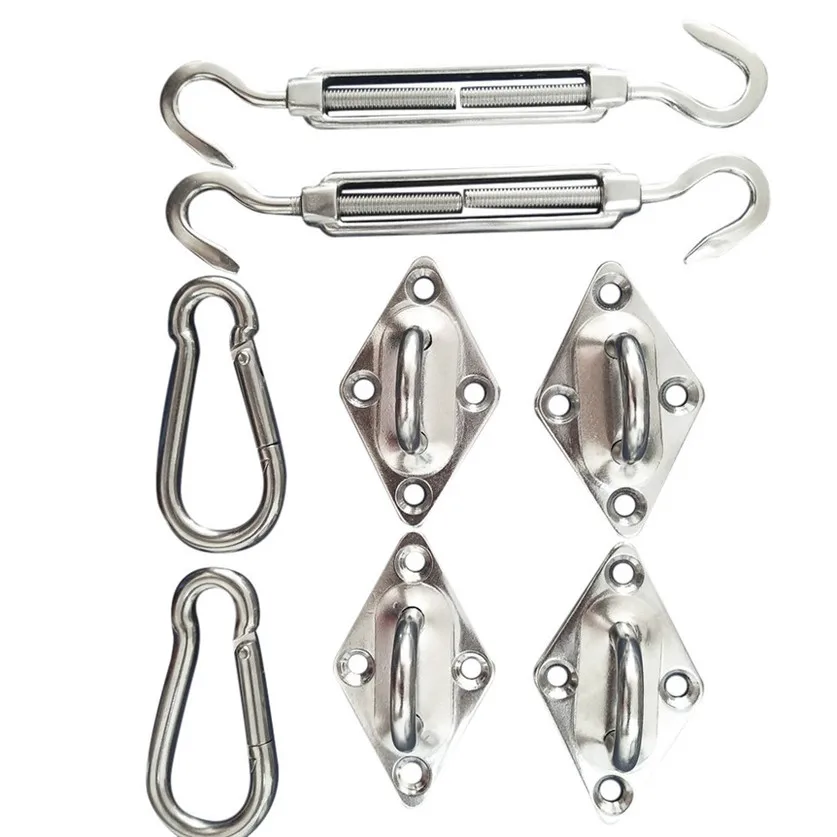 

8Pcs/Set Hardware Bracket Installation Kit for Rectangular Triangular Sun Shade Sail with 16 pieces Screws Drop Shipping