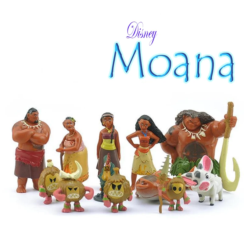 

Disney princess Ocean Romance Cartoon Moana Princess Legend Action Figure Anime Toys for Children Birthday Gift 12pcs/set A84