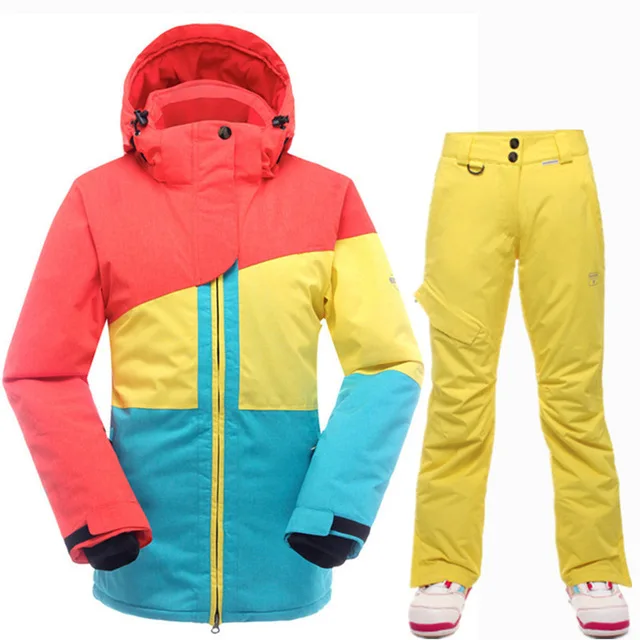 SAENSHING Ski Suit Women Waterproof 10K Snowboard Jacket Ski Pants Breathable Thermal Skiing Snowboarding Suits Winter Snow Sets - Цвет: W3SA191SA1-11-5