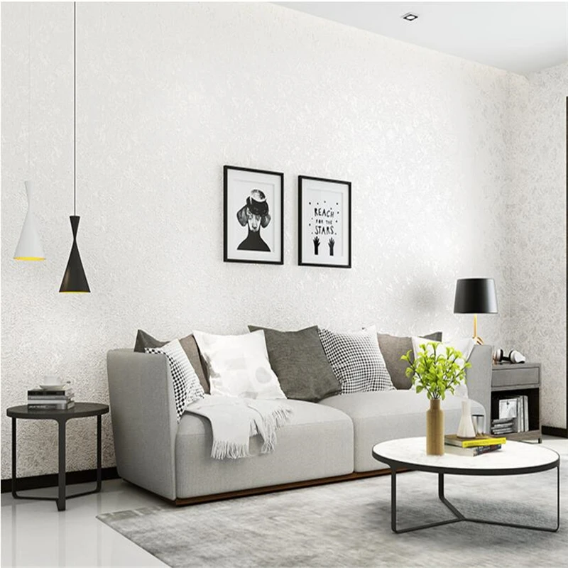 Beibehang 3D Linen Plain Wallpaper Trimmed Diatom Simple Living Room ...
