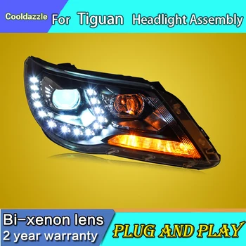 

For Volkswagen Tiguan LED Head Lamp With DRL Headlight Assembly Bi-Xenon Projector Lens 2010-2012 Year