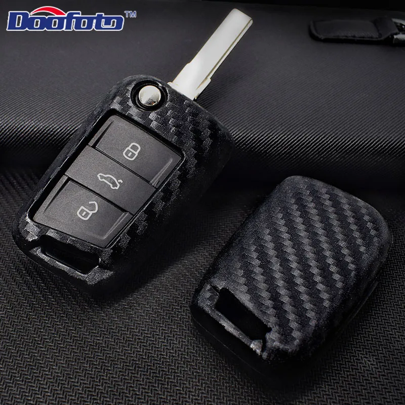 Carbon fiber key cover for SKODA (1)