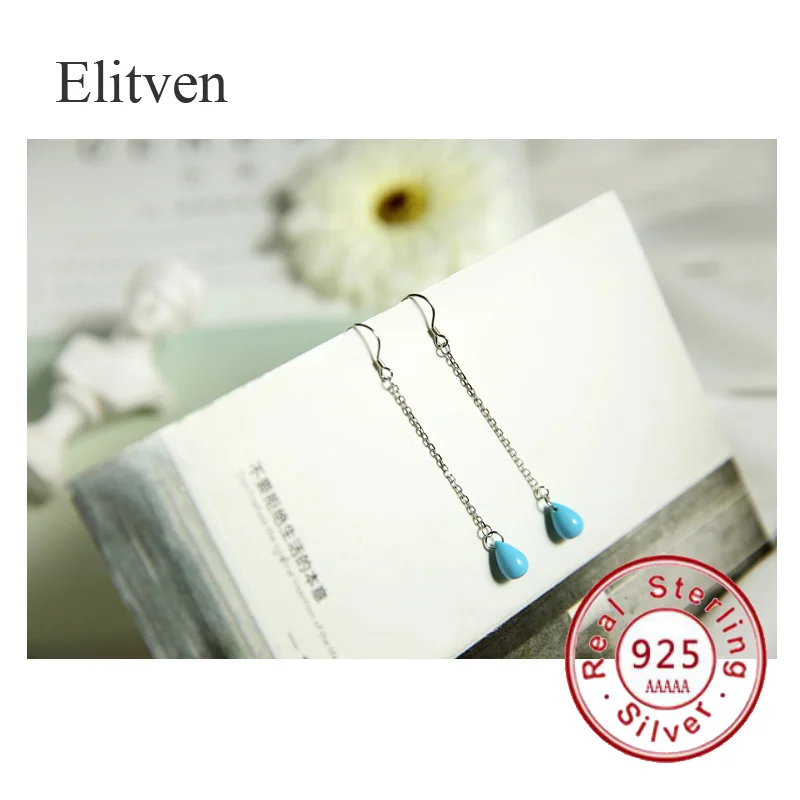 Elitven, длинные висячие серьги в форме капель, 925 пробы, серебряные ювелирные изделия, подарки для женщин и девушек