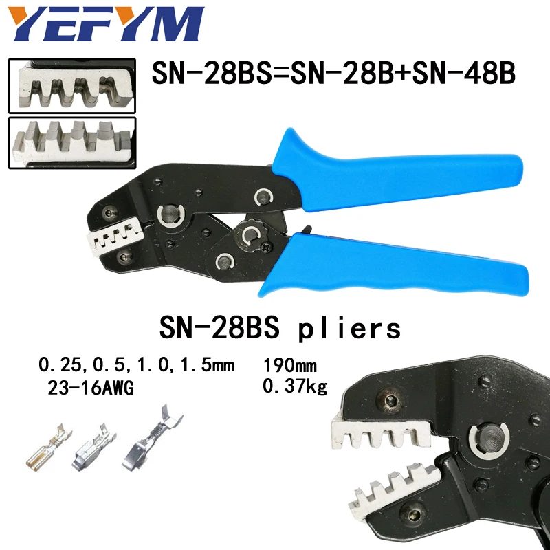 Комплект обжимные плоскогубцы SN-48B SN-28BS SN-2549 8 челюсти для 2,8 4,8 C3 XH2.54 3,96 2510 штекером с использованием/трубка/insuated терминал Электрический calmp инструменты - Цвет: SN-28BS