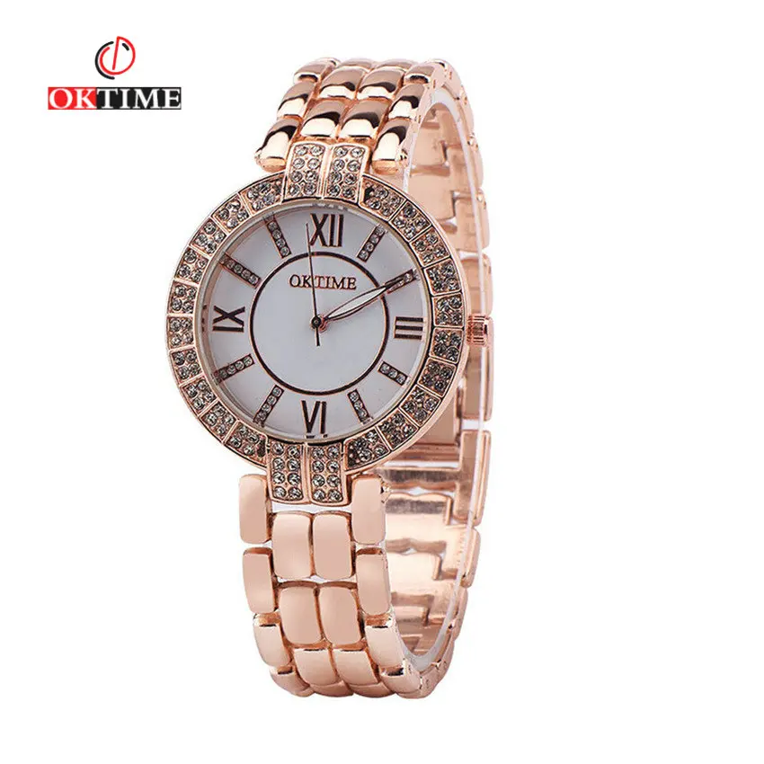 

OKTIME New Women Fashion WristWatch Luxury Famous Brand Alloy Band Analog Quartz Vogue Women Wrist Watch Relogio Feminino