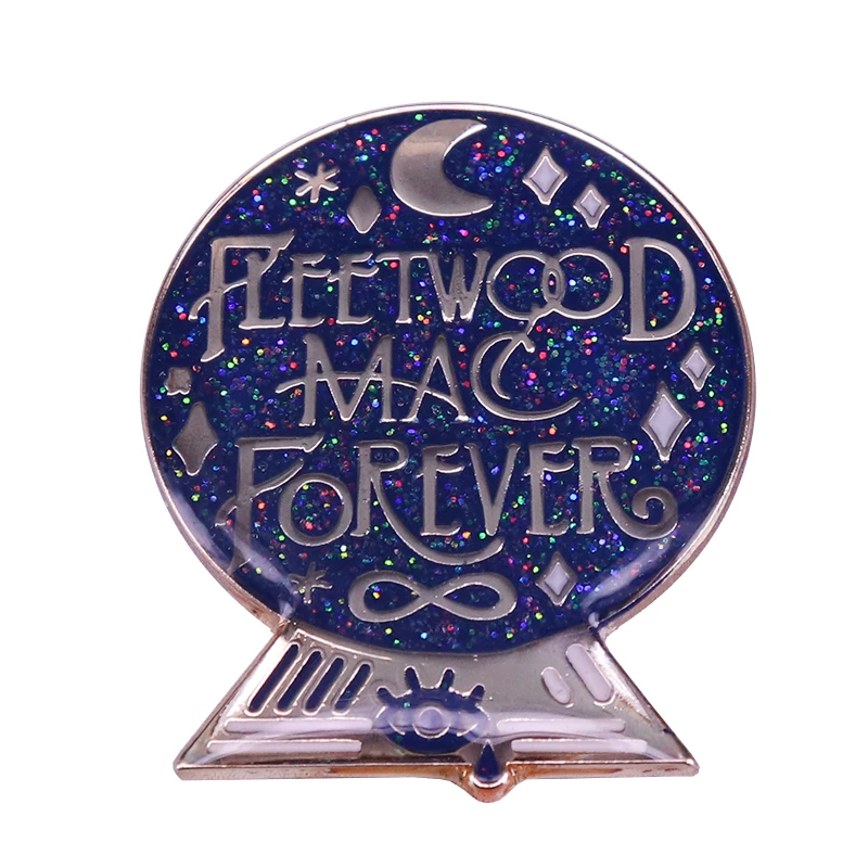 Fletwood Mac Forever Crystal Ball Badge Cloisonne Glitter Pin Rock Music Fans Gift