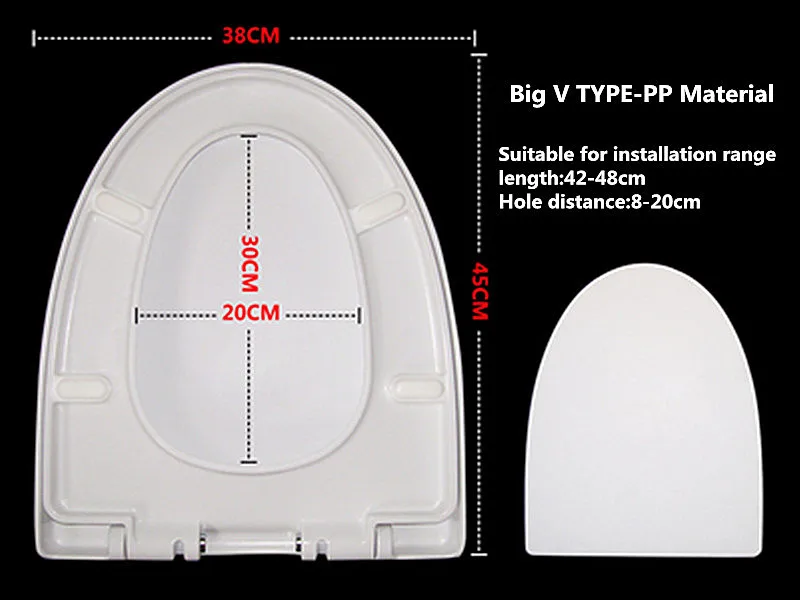 Различные стили универсальные уплотненные ПП материалы доски медленно закрывающиеся сиденья для унитаза крышки, U V квадратной формы сиденья для унитаза, J18028 - Цвет: V TYPE toilet seat