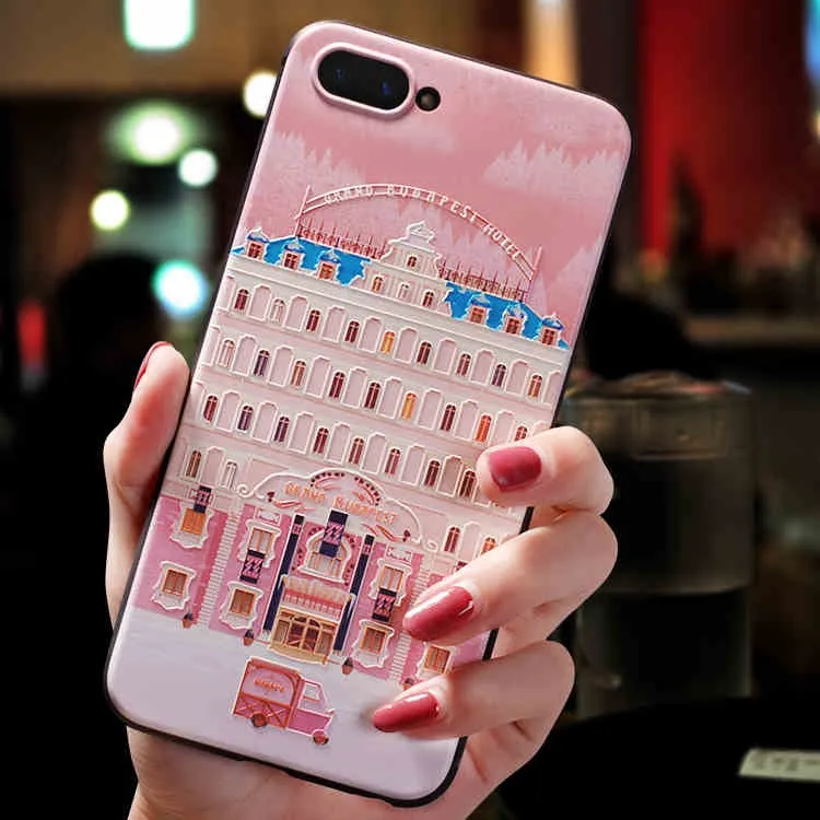 

The Grand Budapest Hotel small sleep Pink embossed Relief case For OPPO A83 A79 A73 A59 A57 A5 A3 A1 case cover
