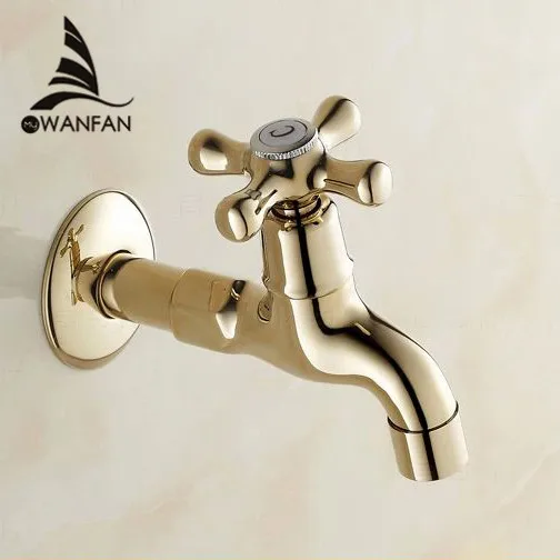 

Bibcocks Faucet Golden Wall Mount Outdoor Garden Tap Laundry Washing Machine Small Taps Bathroom Mop Pool Cold Water Tap 8208