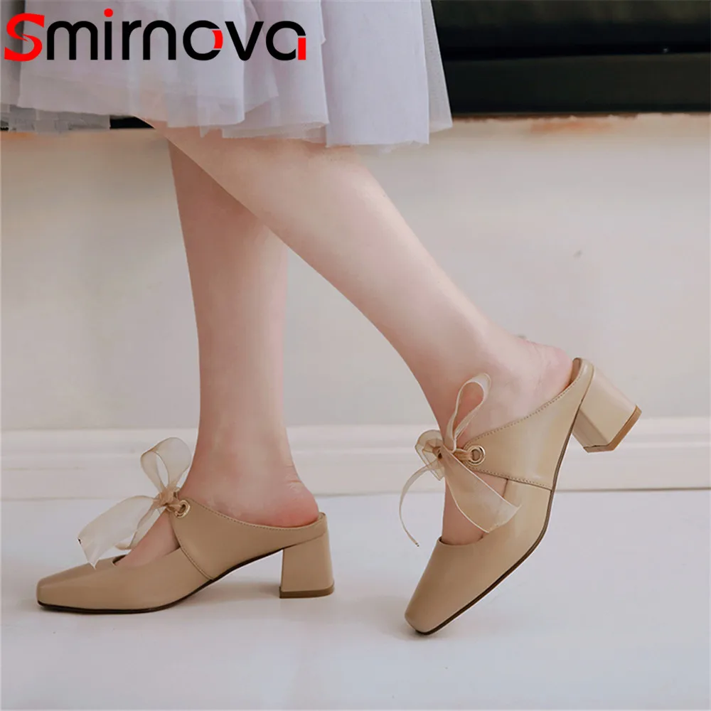 

Smirnova fashion square toe casual shoes woman cross tied pumps women shoes elegant genuine leather high heels shoes
