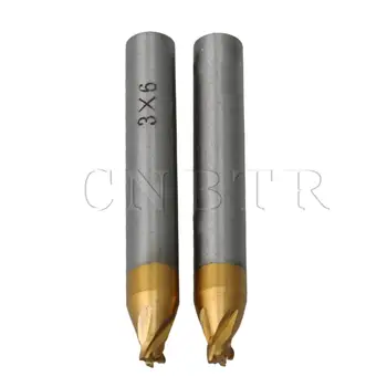 

CNBTR 3mm HSS Shank Cutting End Mill Bit End Mill for Key Cutting Machine Lathe Tool Pack of 2