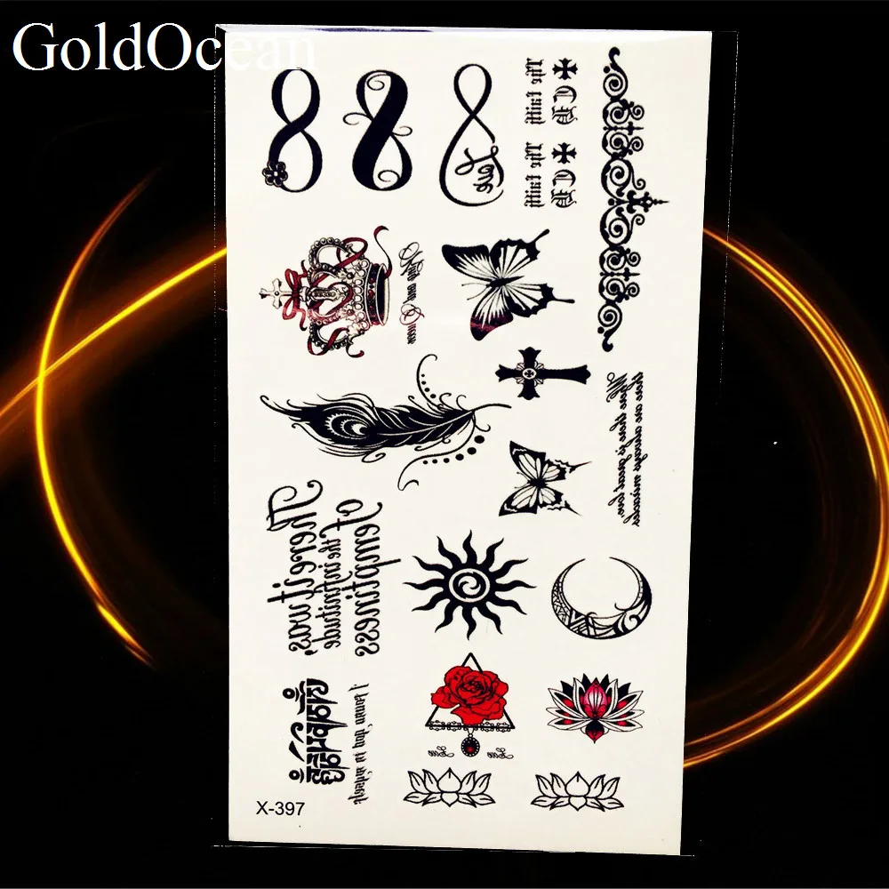 黒小文字無限一時的なタトゥー女性パーティー偽のボディアームアートタトゥー男性防水タトゥー無限クラゲステッカー Tatoo Men Waterproof Tattootattoo Women Aliexpress