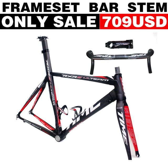 Cheap Time RXRS Ulteam Bike Frameset Full Carbon Fiber Road Bicycle Frames Lightweight T800 3K Carbon Fiber Road Bicycle Parts