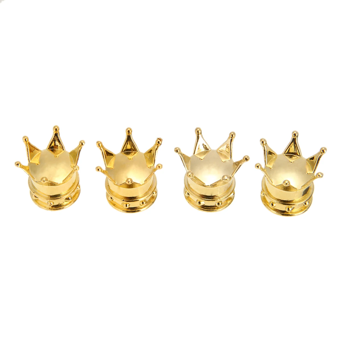 For Car Truck Bike 4pcs Gold Aluminum Vent Cap Crown Style Car Wheel Tyre Tire Air Valve Stem Cap Dust Covers Mayitr