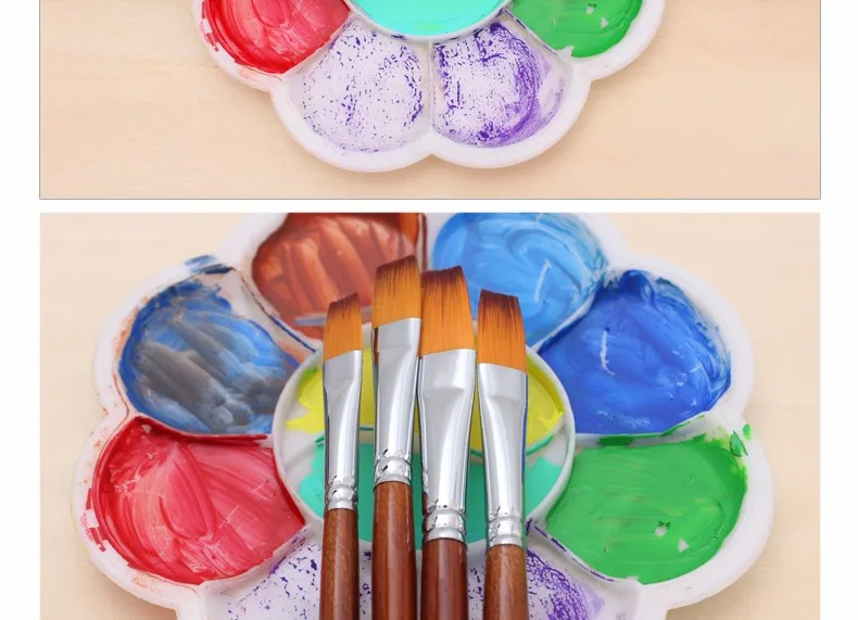 Escova de Óleo Conjunto para Artista Bianyo Punho Longo Náilon Cabelo Forma Plana Estudante Escola Acrílico Aquarela Pintura Ferramenta Suprimentos 13 Pçs 11 High Quality Material escolar e de escritório