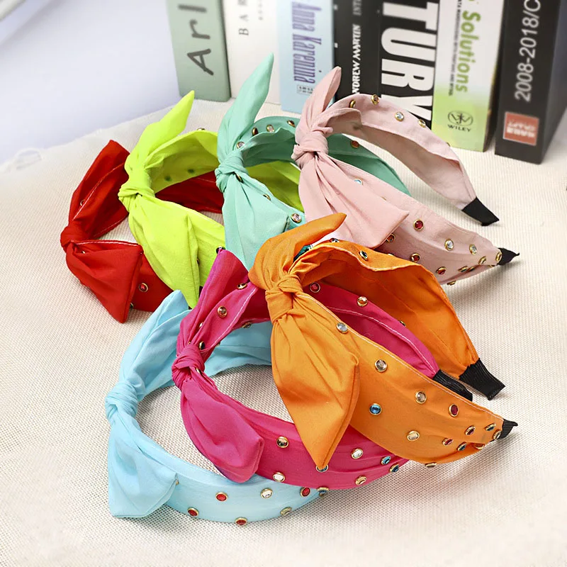 

Colored Big Bow Hairband With Beads Headband Hair Accessories Hair Jewelry