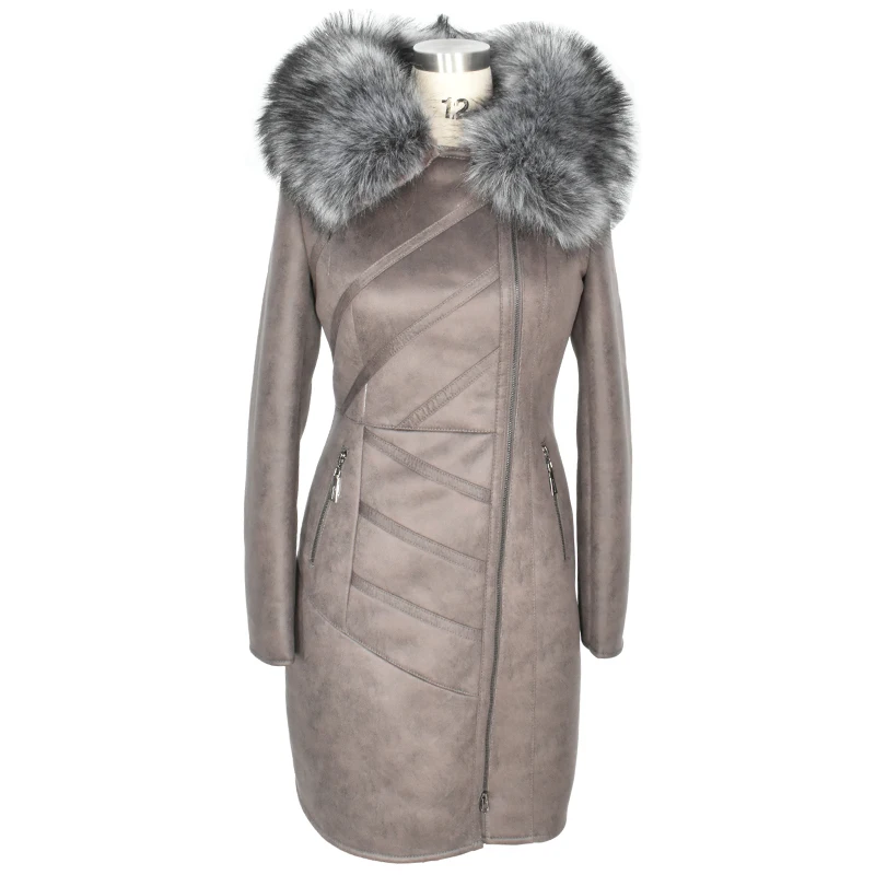 Demosi Neue Pelzmantel Lederjacke Faux Frauen Lange Winter PkOuTXZwi