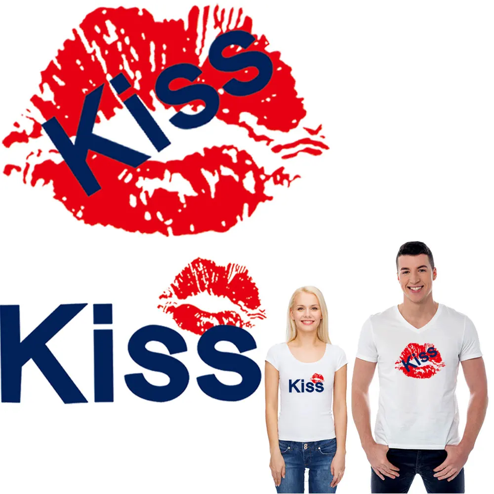

red lips love heart patches for clothing transfert thermocollants t-shirt lovers' clothes transfer ironing sticker applique ropa