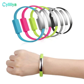 

22CM V8 Micro USB Cable Silicone Wrist Bracelet Data Sync Charge Cables Wristband For Samsung Xiaomi HTC Android Smart Phones