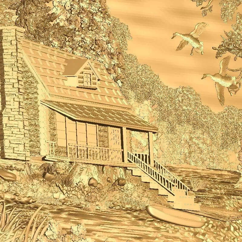 Les_Domik 3d модель STL рельеф для ЧПУ формат stl artcam vectric aspire|Фрезы по дереву| |