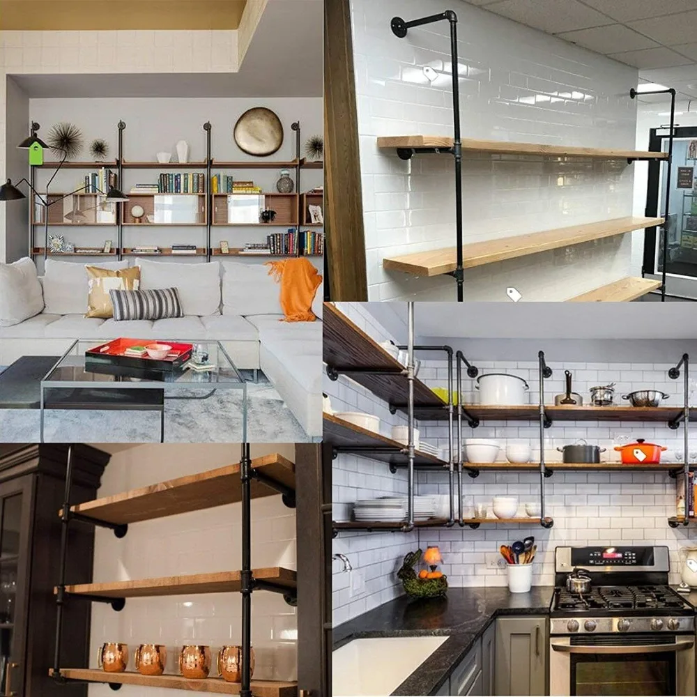 Us 60 0 5 Off Industrial Retro Bookshelf Black Wall Ceiling Mounted Open Bookshelf Parts Bracket Iron Pipe Shelf In Furniture Frames From Furniture