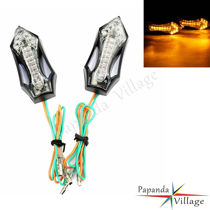 cheap Motorcycle Amber LED 12V Dirt Bike Turn Signal Indicators Light Flashers Blinker for Harley Choppers Honda Yamaha Suzuki