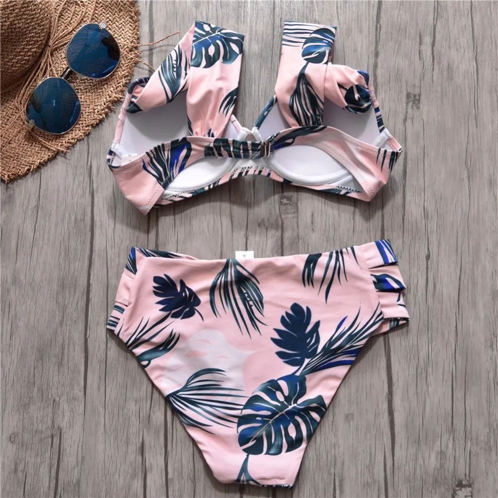 New Bikinis 2019 Mujer Brazilian Swimwear Women's Swimsuit Print Bikini High Waist Sexy Beach Wear Bandage Swimsuit Bathing Suit