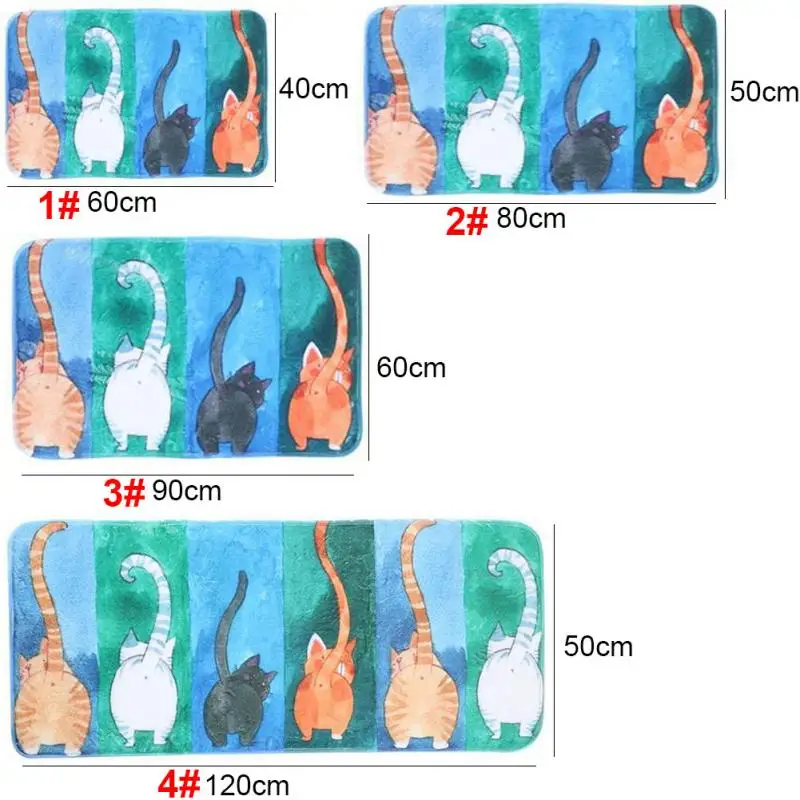 Коврик для ванной комнаты, чайный столик, двухслойный, противоскользящий, фальшивый, акварельный, кот, Скороговорка, моющийся, кухонный коврик для ванной, Товары для ванной, коврик для двери