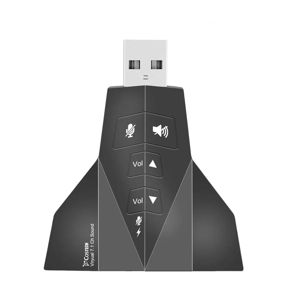 Ingelon USB Sound Adapter External Stereo Sound Adapter Virtual 7.1 Channel Double MicrophoneHeadset Port Plug and Play Gadgets (6)