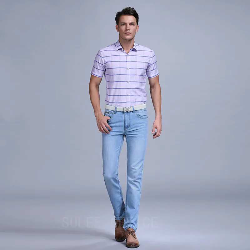 

2017 Men's jeans Fashion Brand Jeans Large sales Spring summer Jeans Fashion Slim Jeans Thin tight new blue dress men's 8830