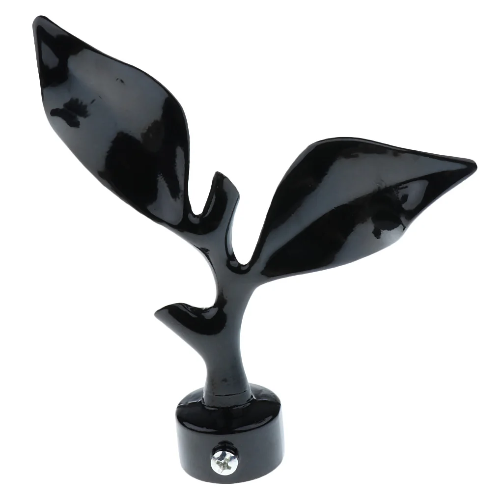 4PCS 28m Curtain Panel Rod End Cap Finial Head For Home Window Decor Black
