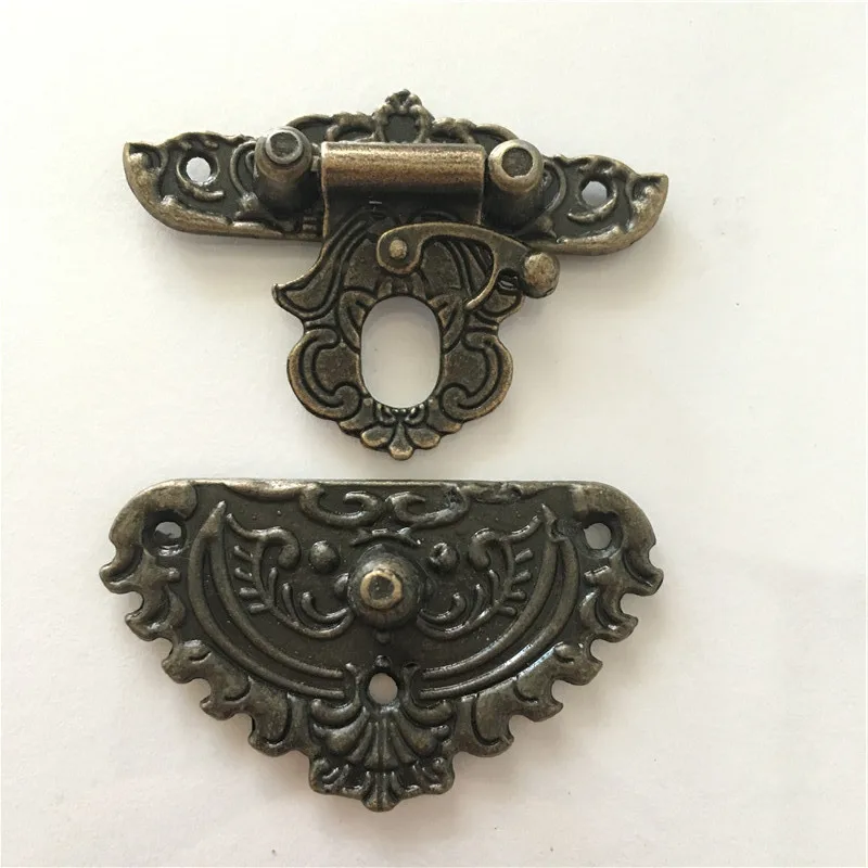Antique-Latches-Catches-Hasps-Solid-Clasp-Buckles-Agraffe-Small-Lock-For-Wooden-Box-Hardware-Bronze-Gold