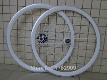 

1pair New white color 700C 38mm clincher rim Road bicycle carbon fibre bike wheelsets with alloy brake surface free shipping