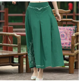 

Cheshanf Vintage 70s Design Long Dark Green Blue Red A-line Midi Skirt Women Mexico Style Ethnic Long Solid Skirts Longuette