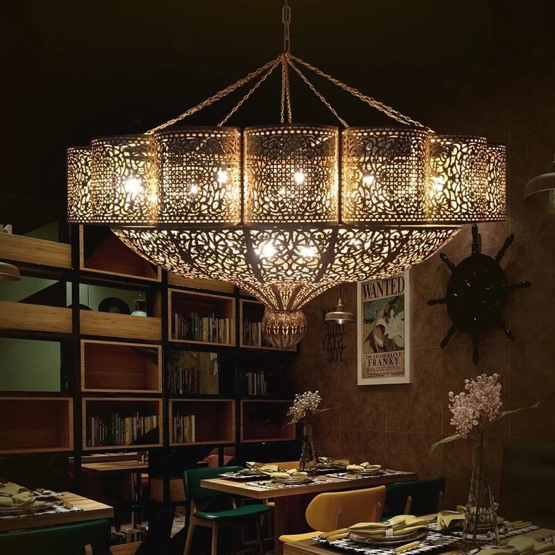 Арабский Винтаж открытый подвесные светильники Европейский медь тенты подвесной светильник на гибкой подвеске кухня ресторан освещение