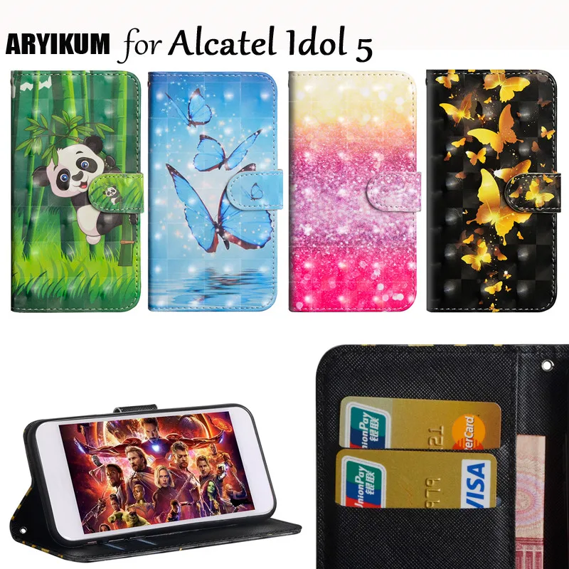 Для Alcatel Idol 5 Чехол откидная задняя крышка подставка для Idol5 Роскошный кожаный