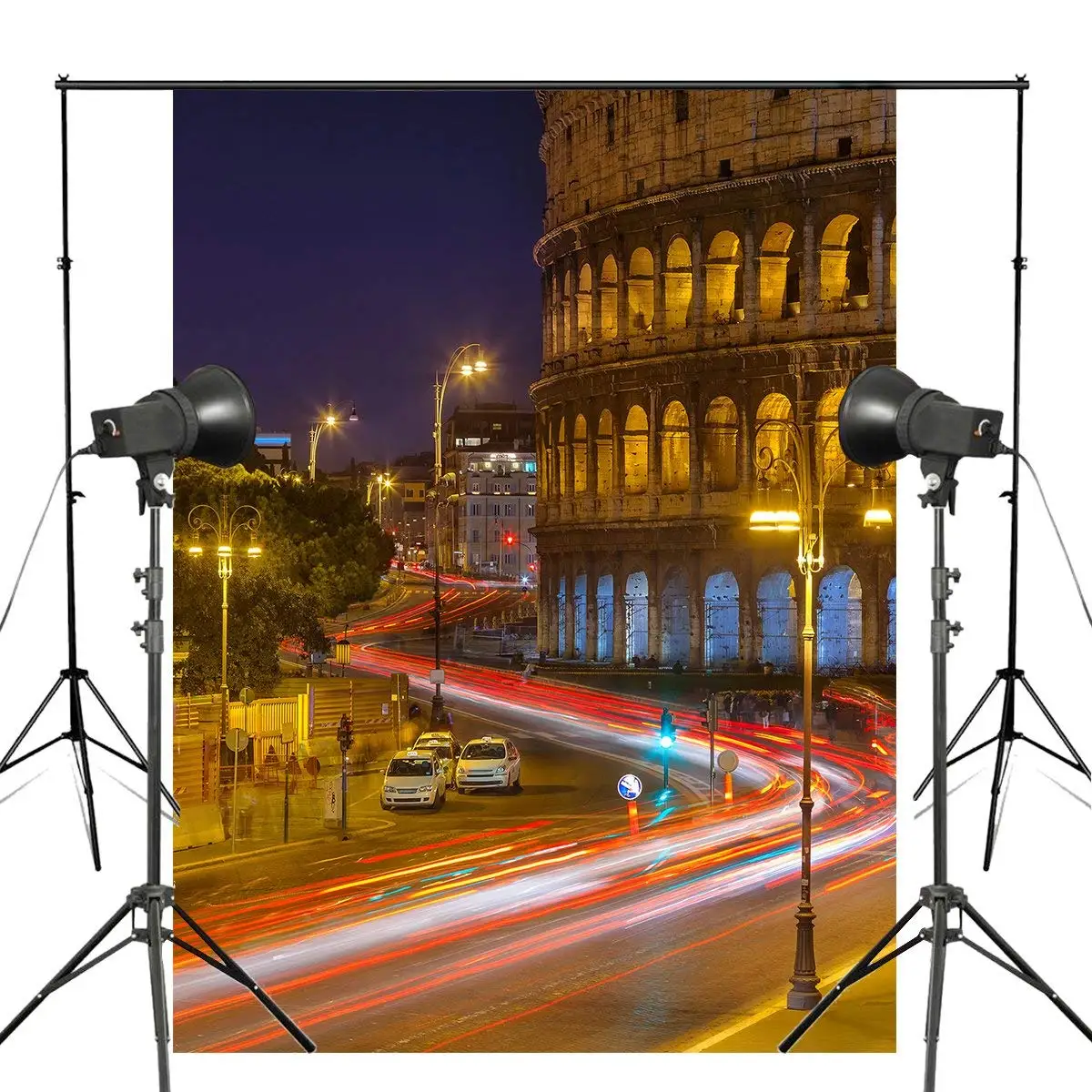 

150x220cm Italy Colosseum Photography Background Night Street View Backdrop Studio Backdrop Props Wall