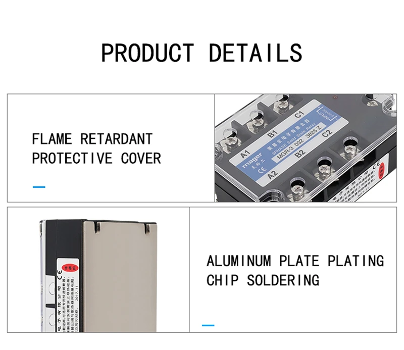 25А трехфазное твердотельное реле DC-AC(MGR-3 032 3825 Z) SSR 25DA твердотельное реле 3-32 В DC 380 В AC с защитными крышками