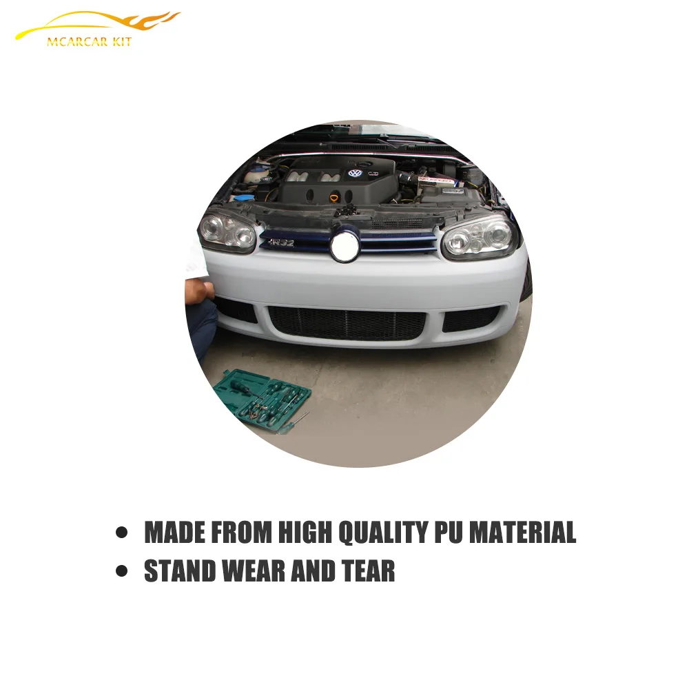 PU Неокрашенный автомобильный передний бампер для Volkswagen VW golf MK4 1998 2005 комплект