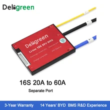Deligreen 16 s 20A25A35A45A60A 48 В PCM/PCB/BMS для 3,7 В литиевая батарея 18650 Lithion LiNCM Li -полимерный скутер