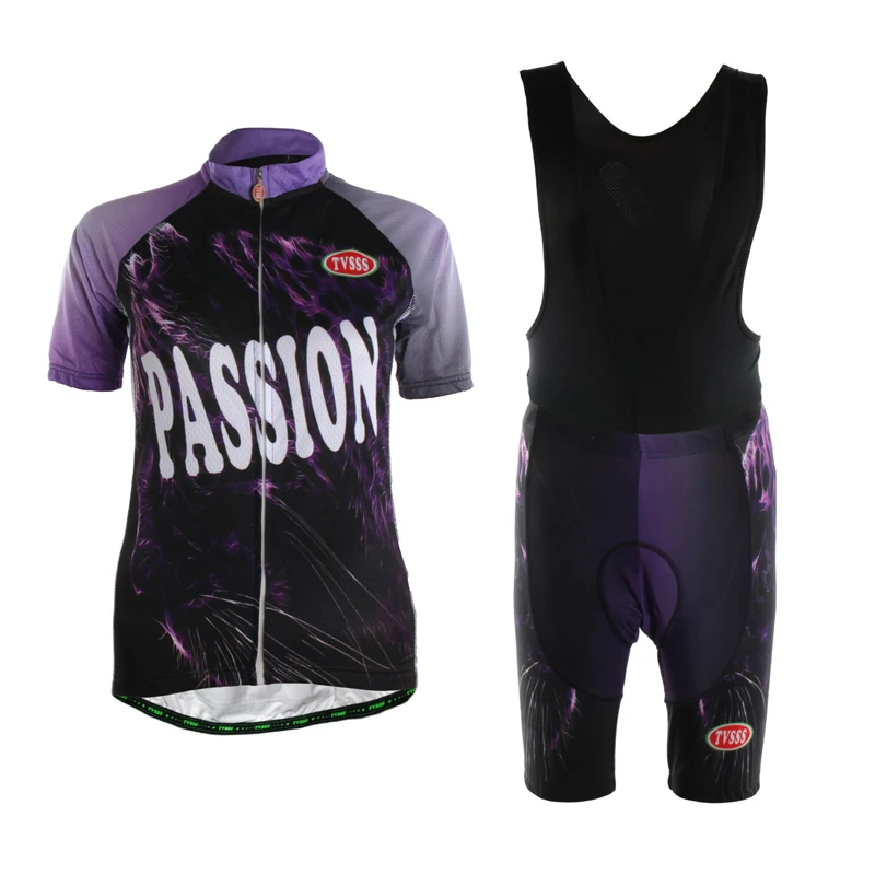 TVSSS Ladies' Summer Bike Clothing Suits Stylish Design Biking Cycling Jersey Purple Color